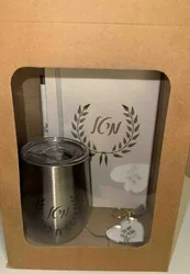מארז מחברת + מחזיק מפתחות + כוס תרמית בעיצוב אישי