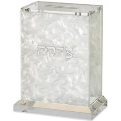 קופת צדקה אקריל לבן חלבי
